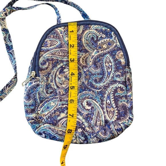 Blue Paisley Quilted Zippered Convertible Bag - Picture 5 of 5